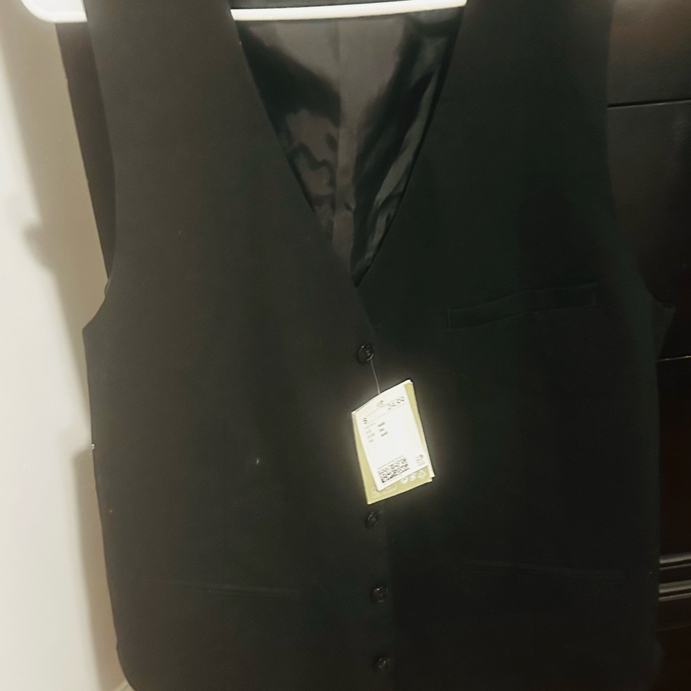 Sleek Black Button-Up Vest